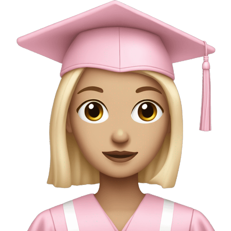 White Girl wearing baby pink graduation gown emoji