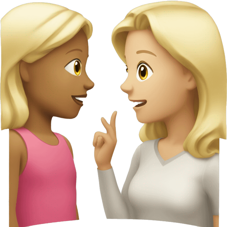 blonde women talking with blonde child  emoji