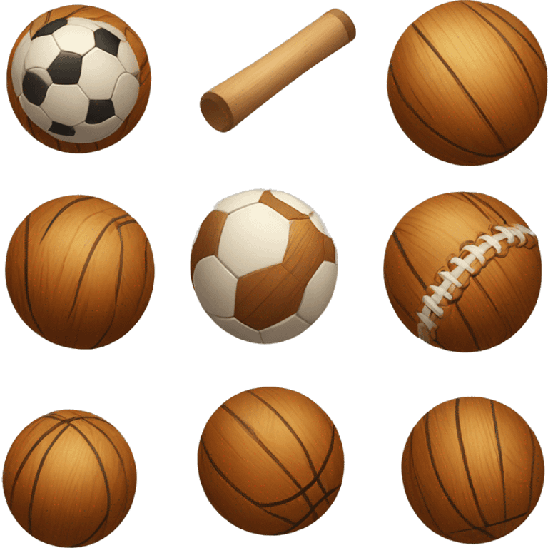 bolos y bola de madera de enceina emoji