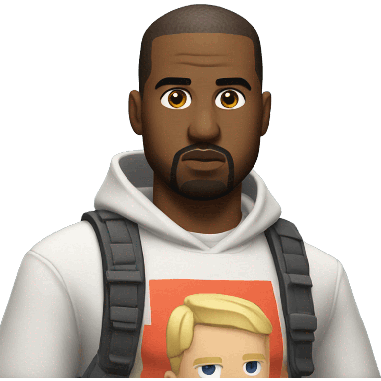 Kanye west with a Fortnite shirt emoji