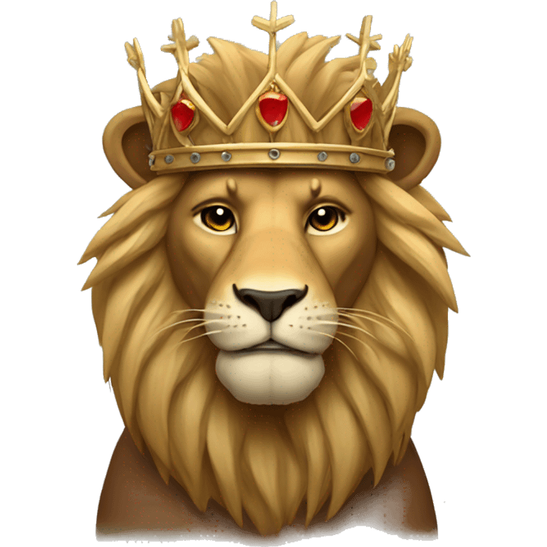 Lion wearing crown of thorns emoji