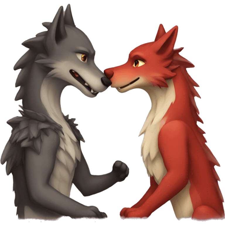 dragon and wolf love emoji