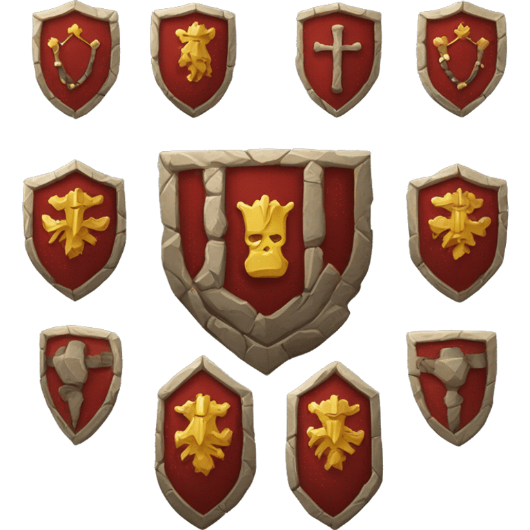 Stones and rocks noble red family shield emoji