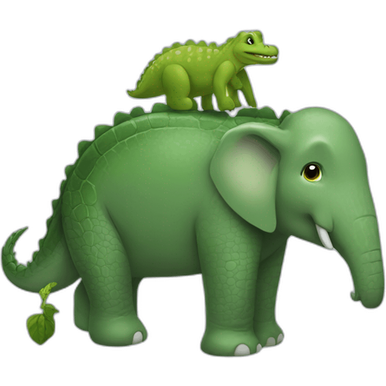 Un crocodile sur un elephant emoji