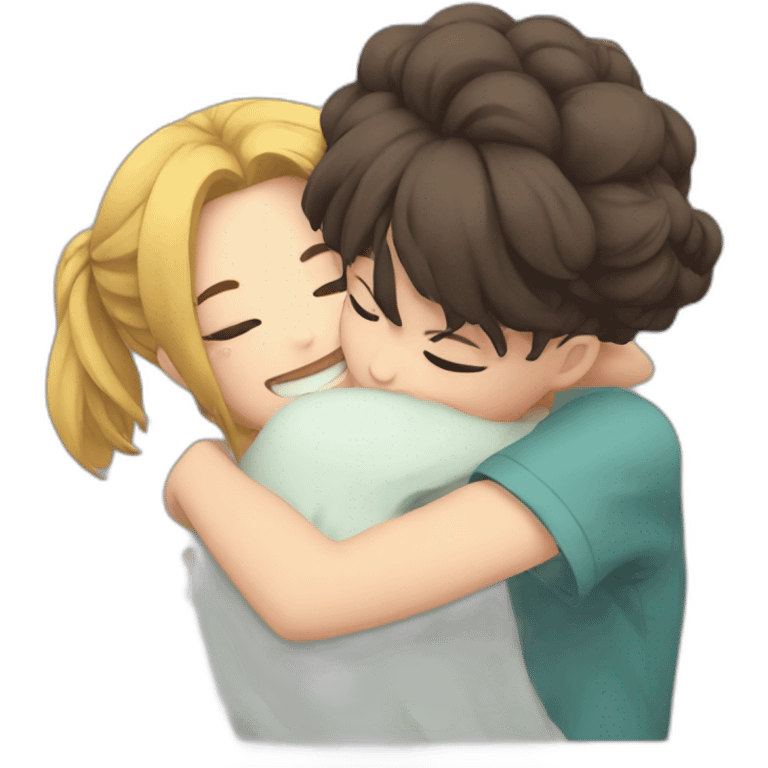 Anime style Girls hugging emoji