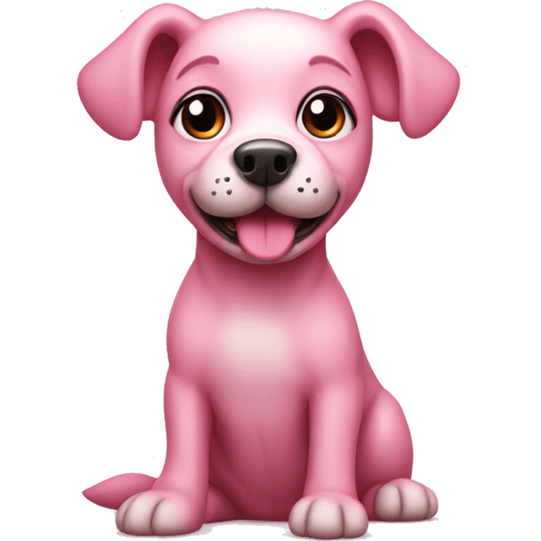 Cute pink dog emoji