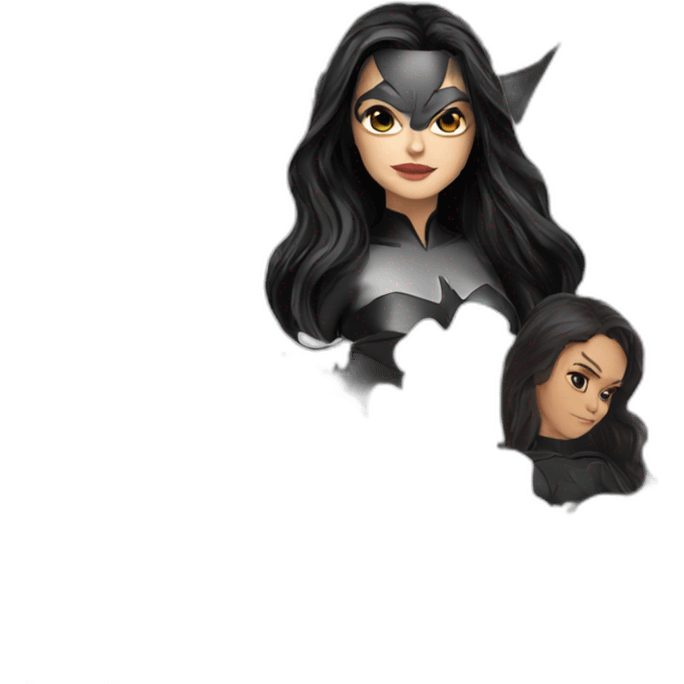 Batwoman white skin long black hair emoji