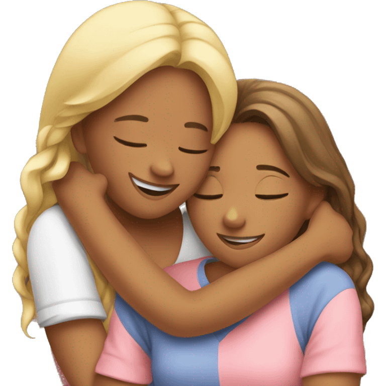 girls hugging emoji