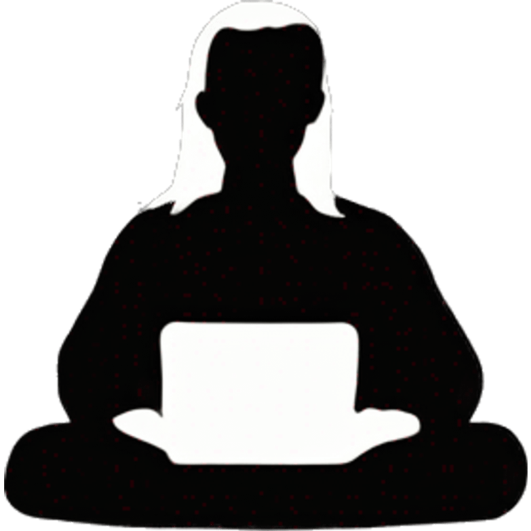 silhouette of a man sitting with long hair facing the viewer emoji