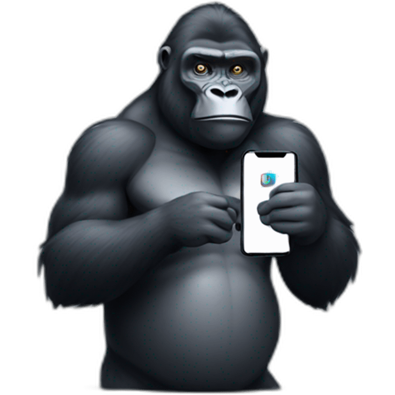 Gorilla holding a Pixel phone emoji