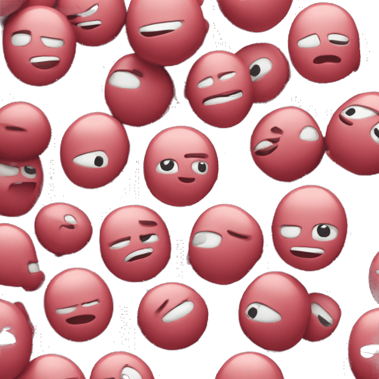 Among us imposter red bean video game character emoji