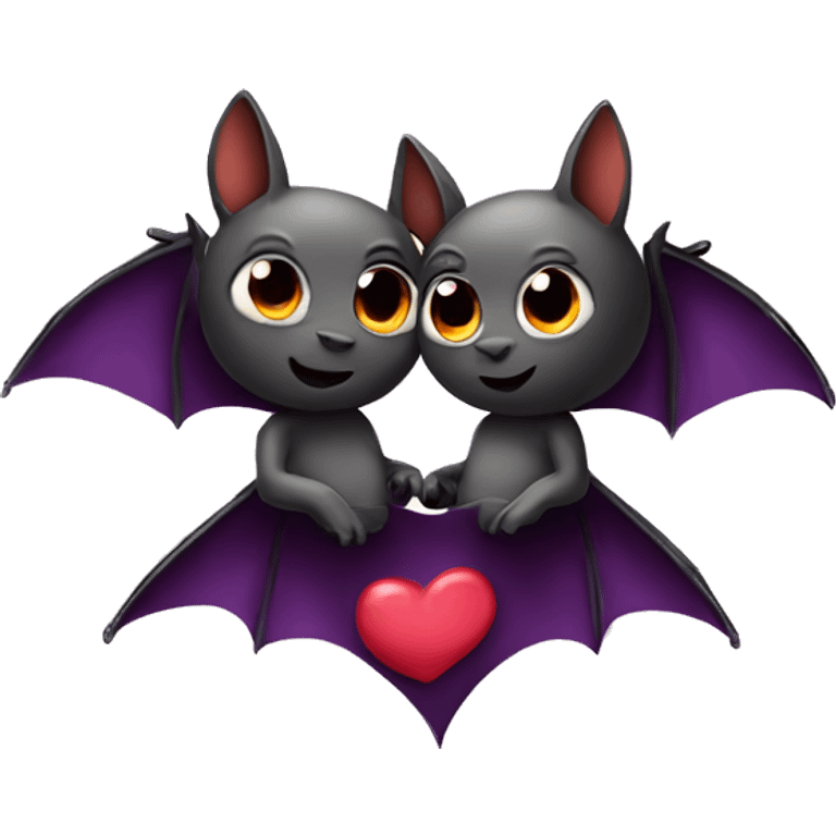  realistic bats in love emoji