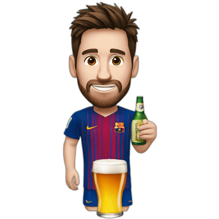 Realistic-Messi-with-a-beer emoji