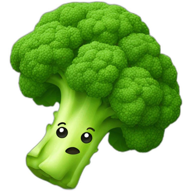 Broccoli with a face emoji