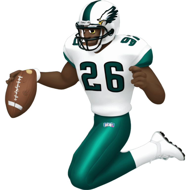 philadelphia eagle player football number 26 jumping kelly green emoji