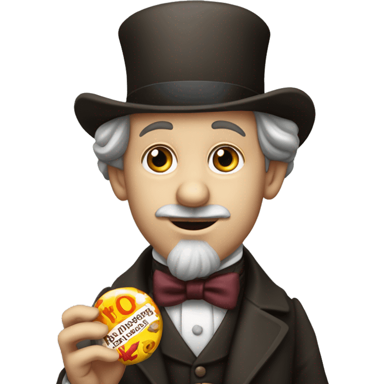 Charles Dickens holds a candy in his hand emoji