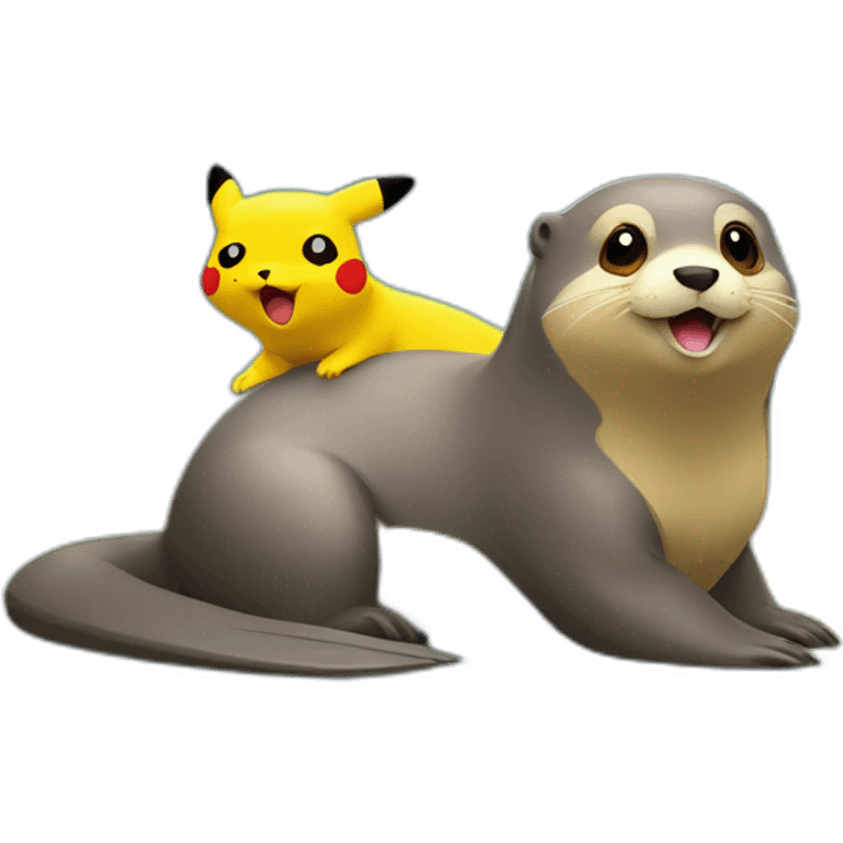 Une loutre avec pikachu emoji