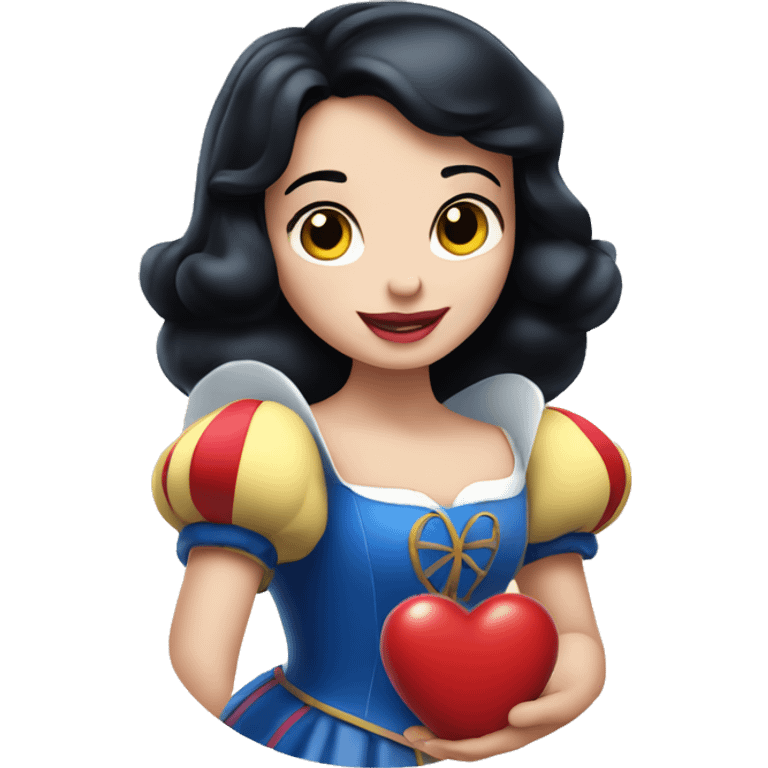 Disney Snow White holding a heart emoji