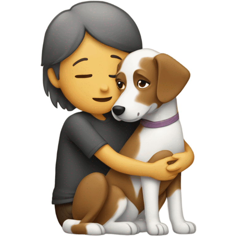 person hugging dog emoji