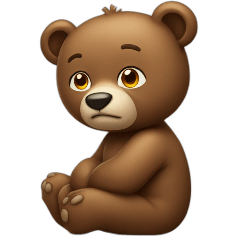 Thinking bear emoji