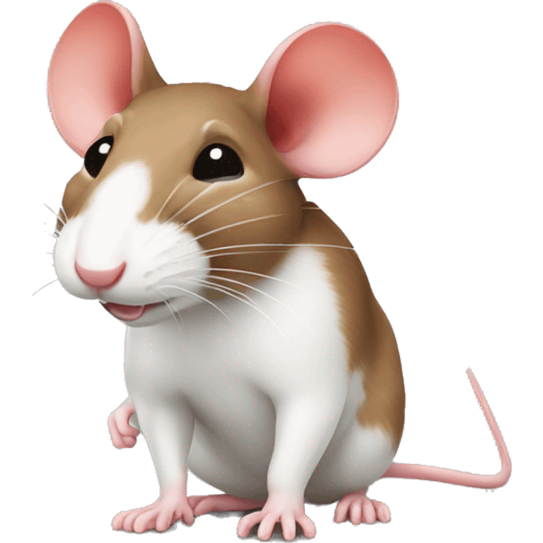 Red and white rat are cute emoji