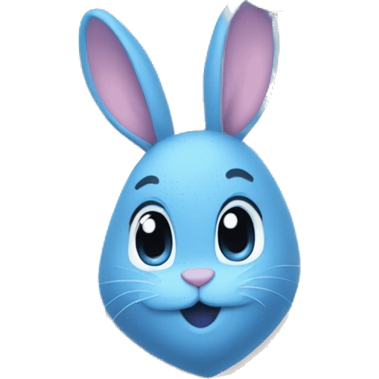 blue heart with little bunny emoji