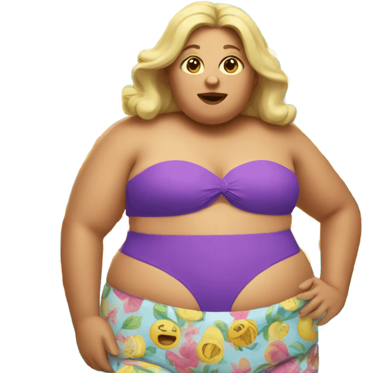 fat woman in a swimsuit emoji