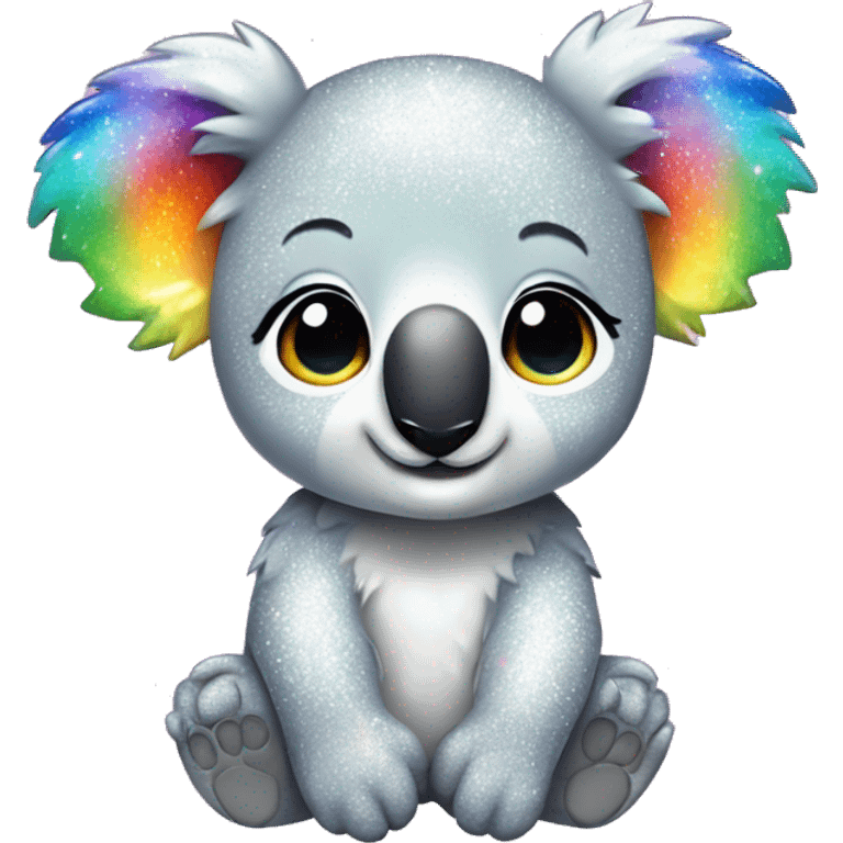 rainbow sparkle koala kawaii emoji