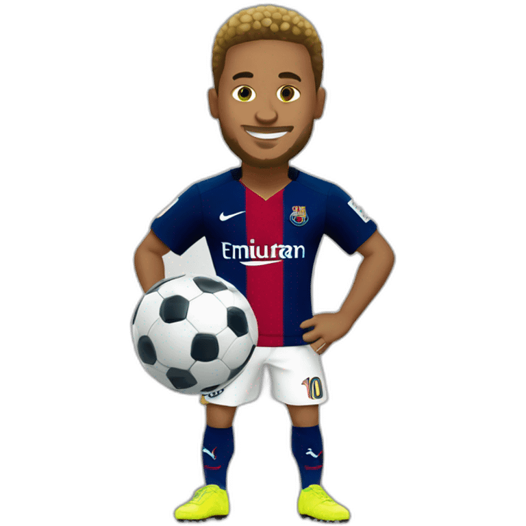 crea un emoji de neymar cuerpo completo con un balon de futbol emoji