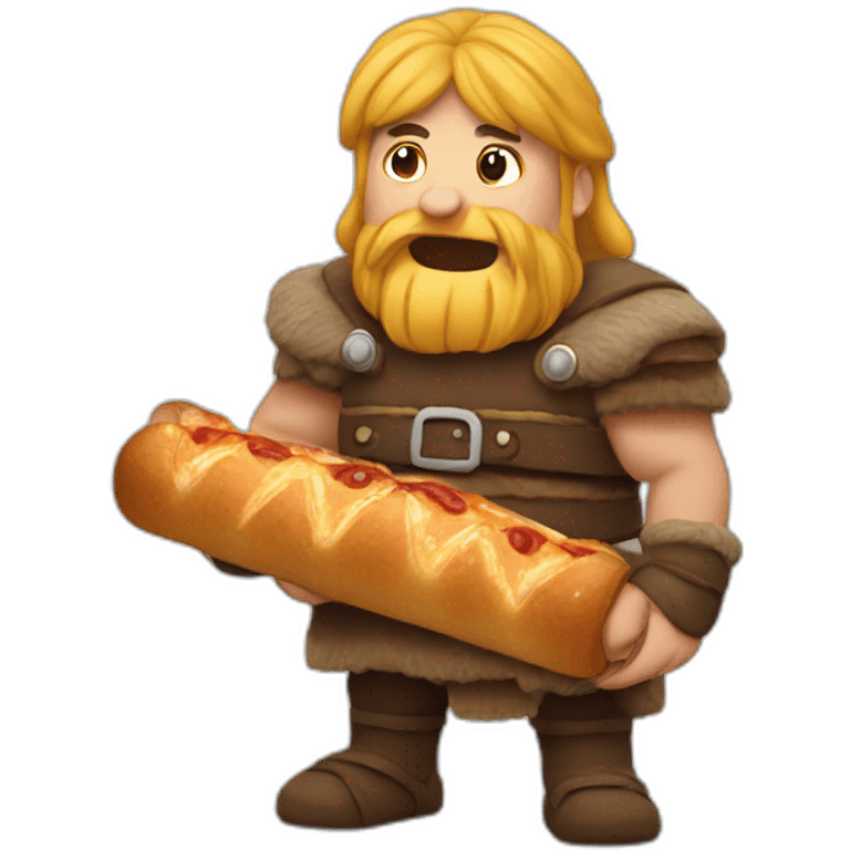 Viking eating sausage roll emoji