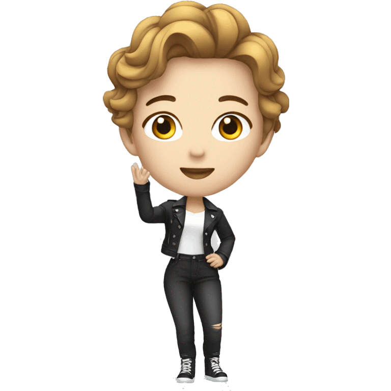 kpop singer, with 3D style and white border emoji