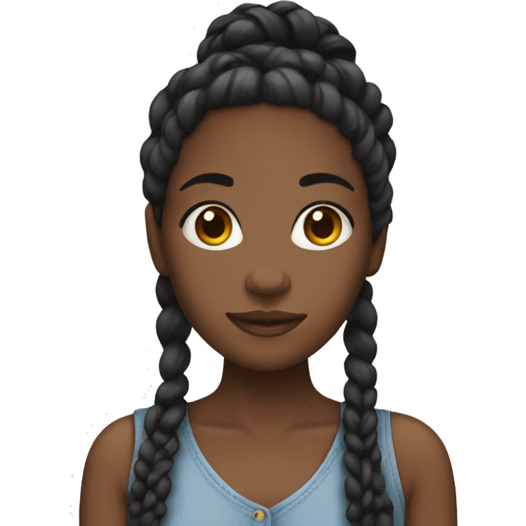 Black girl with braids  emoji