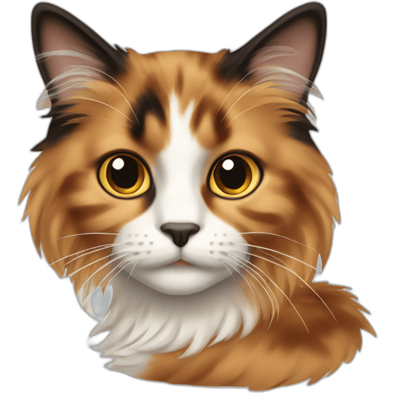 calico cat long haired emoji