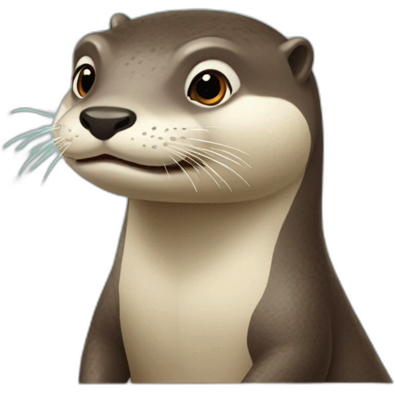 Loutre sur dinosaures emoji