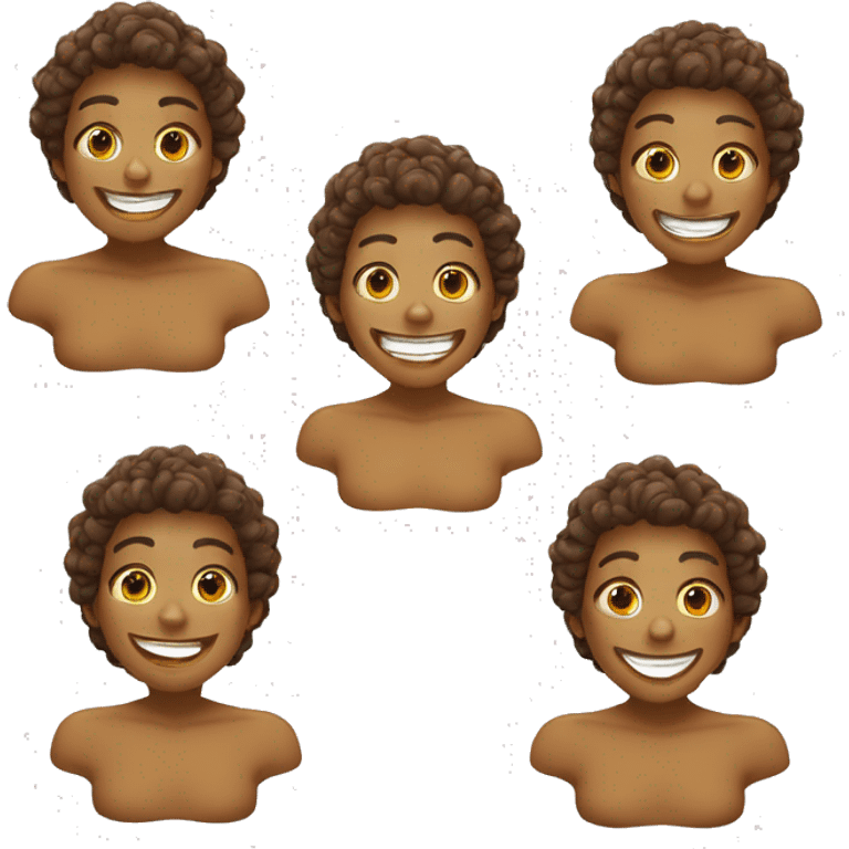 bebe con mejillas sonrojadas sonriendo castaño  emoji