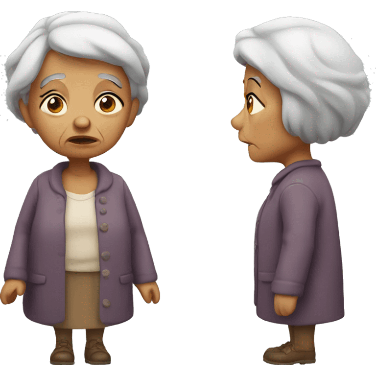 old woman sad standing  emoji