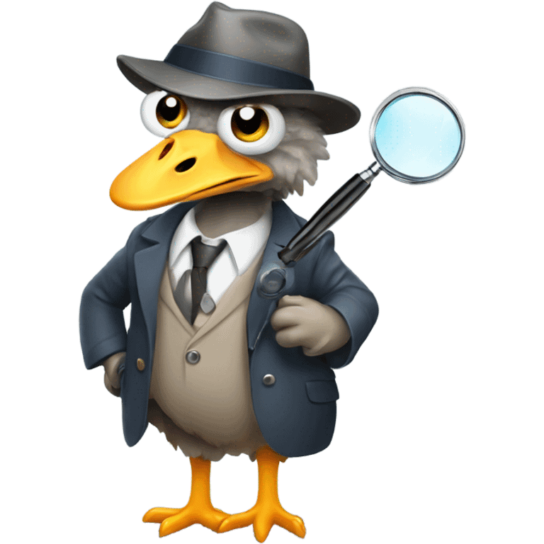 Ostrich detective with a magnifying glass emoji