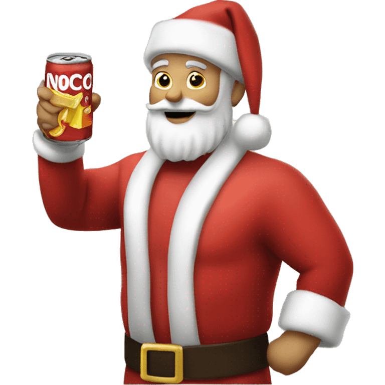 A santa holding a Nocco(the energy drink) emoji