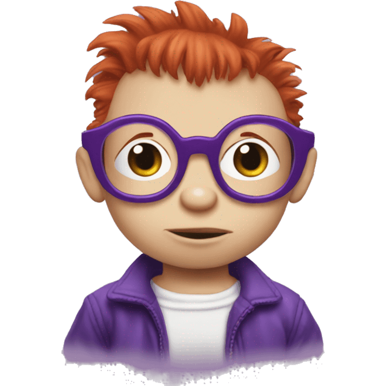 rugrats spike Redhead baby with purple glasses emoji