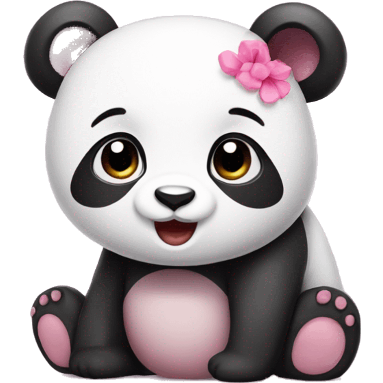 Panda cute and pink  emoji