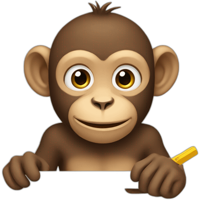 monkey making a house plan emoji