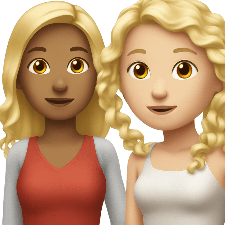 Blonde Girl and red-brown doch emoji