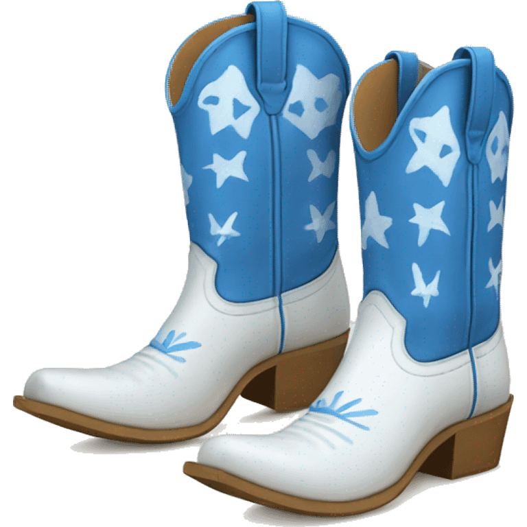 White and blue Beach cowgirl boots emoji