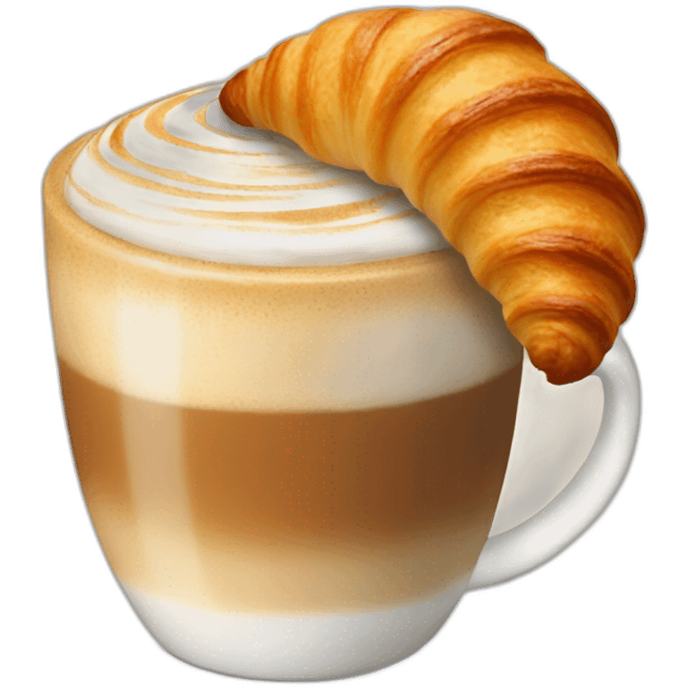 1 latte with 1 croissant emoji