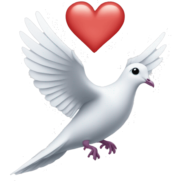 Dove with a heart emoji