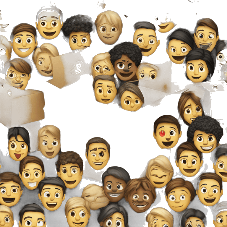 box with people's faces smiling emoji