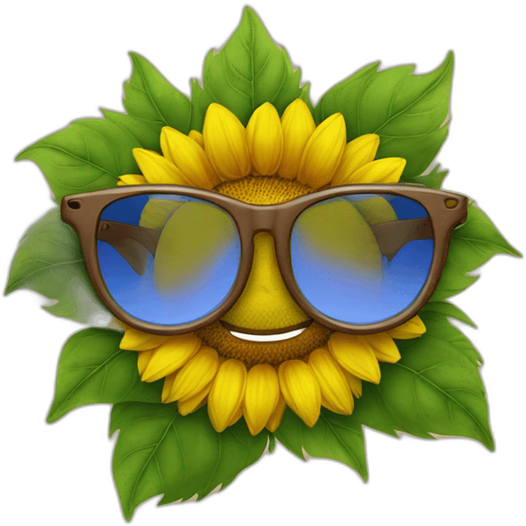 Sunflower with glasses emoji