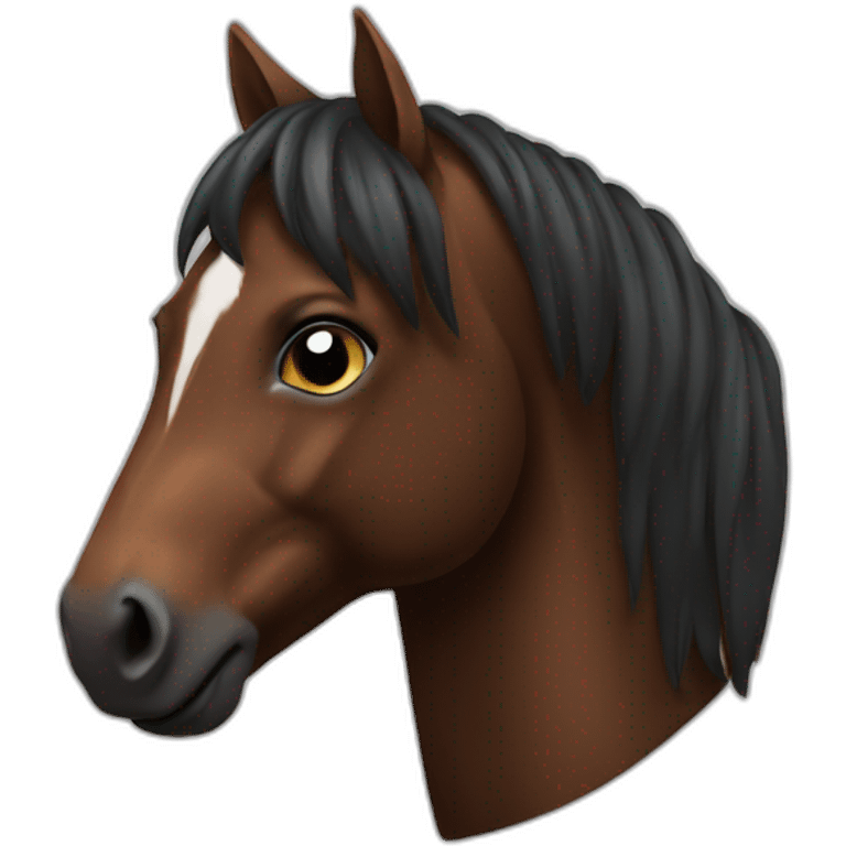 Cheval marron noir emoji