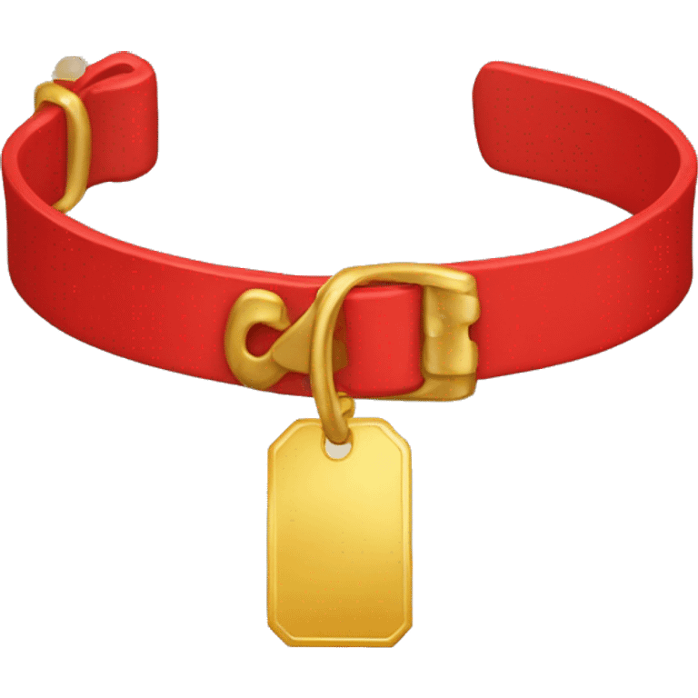 Red collar and golden bone tag emoji