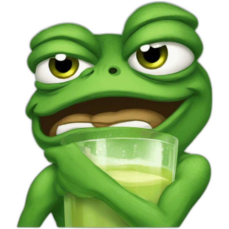 pepe frog with glass angry emoji